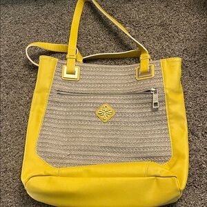Yellow and Beige Tote Bag